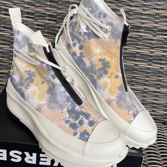 Converse Chuck Taylor All Star Run Star Hi Egret/White/Black Mens Washed Florals - Picture 7 of 16